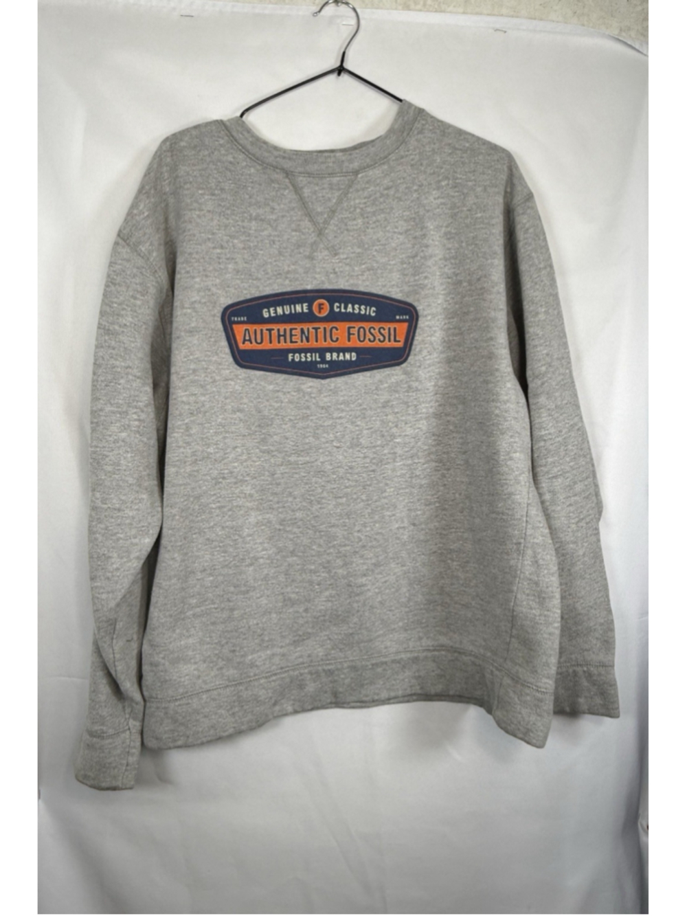 Fossil Vintage 1954 Authentic Fossil Gray Graphic Crewneck Sweatshirt Men Large